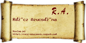 Rácz Azucséna névjegykártya